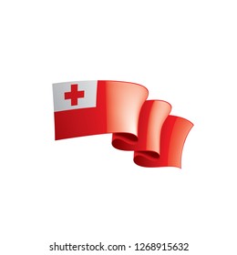 Tonga flag, vector illustration on a white background.