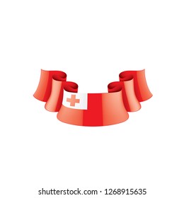 Tonga flag, vector illustration on a white background.