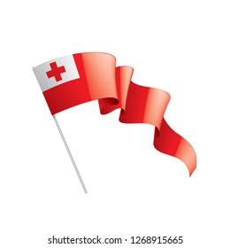 Tonga flag, vector illustration on a white background.