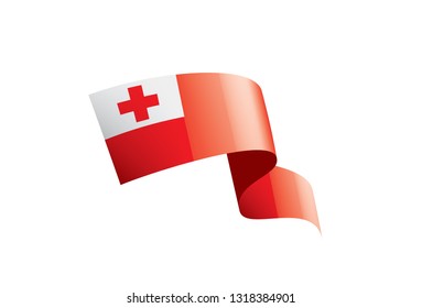 Tonga flag, vector illustration on a white background.