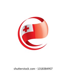 Tonga flag, vector illustration on a white background.