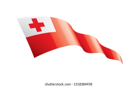Tonga flag, vector illustration on a white background.