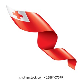 Tonga flag, vector illustration on a white background.