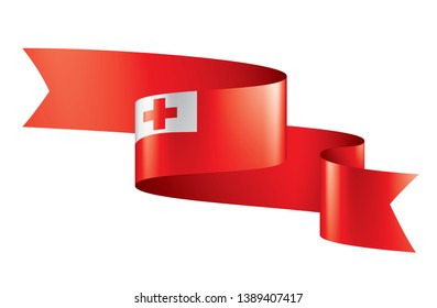 Tonga flag, vector illustration on a white background.