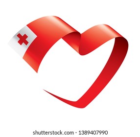 Tonga flag, vector illustration on a white background.