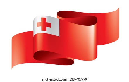 Tonga flag, vector illustration on a white background.