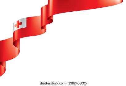 Tonga flag, vector illustration on a white background.