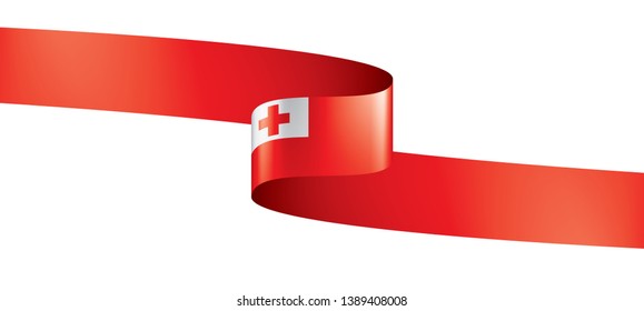 Tonga flag, vector illustration on a white background.