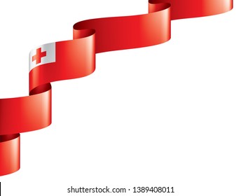 Tonga flag, vector illustration on a white background.