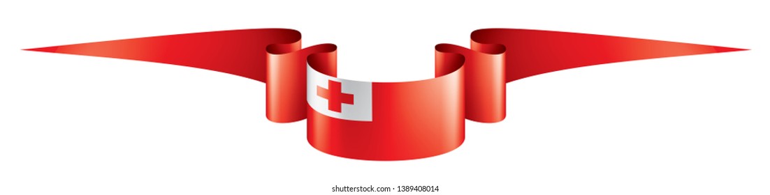 Tonga flag, vector illustration on a white background.