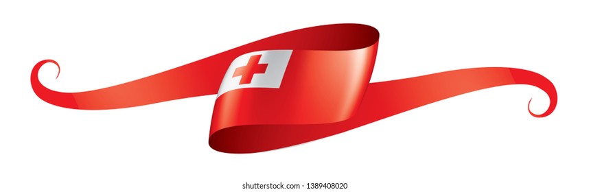 Tonga flag, vector illustration on a white background.