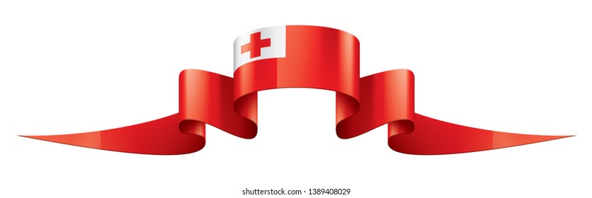 Tonga flag, vector illustration on a white background.