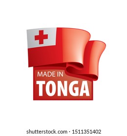 Tonga flag, vector illustration on a white background.