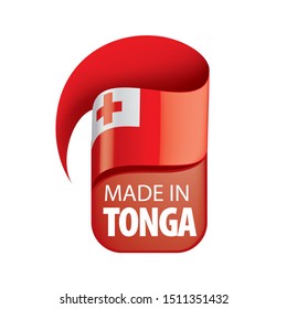 Tonga flag, vector illustration on a white background.