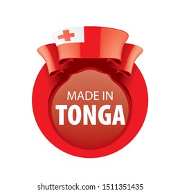 Tonga flag, vector illustration on a white background.