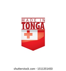 Tonga flag, vector illustration on a white background.