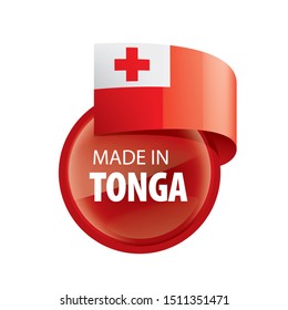Tonga flag, vector illustration on a white background.