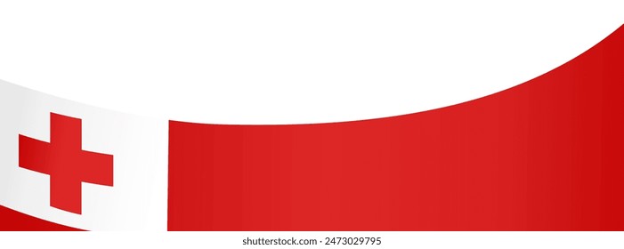 Tonga flag wave isolated on png or transparent background vector illustration. 