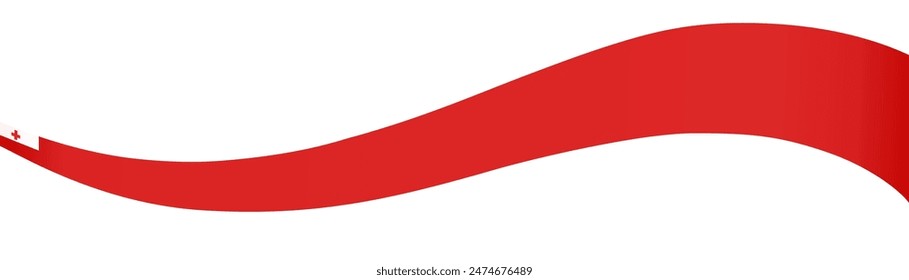 Tonga flag wave isolated on png or transparent background vector illustration. 