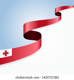 Tonga flag wavy abstract background. Vector illustration.