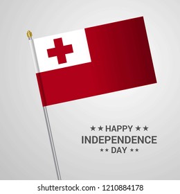 Tonga Independence day typographic design with flag vector
