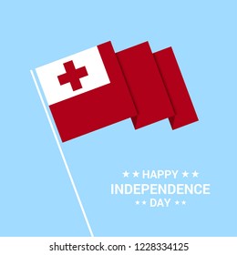 Tonga Independence day typographic design with flag vector