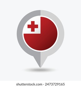 Tonga Locación Pin Icon Ilustración vectorial