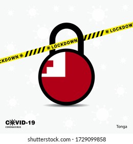 Tonga Lock DOwn Lock Coronavirus pandemic awareness Template. COVID-19 Lock Down Design