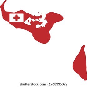 TONGA MAP ANF FLAG ICON VECTOR