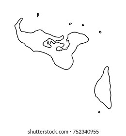 Tonga map of black contour curves on white background of vector illustration
