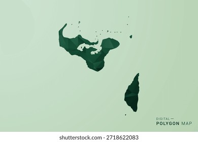 Mapa de Tonga - Ilustración vectorial de estilo polígono verde, diseño geométrico de bajo poliéster con silueta limpia sobre fondo verde suave.