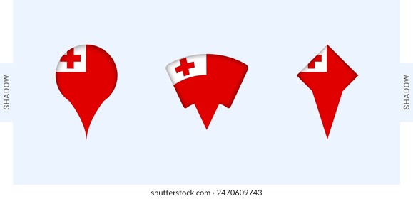 In: Tonga Map Markers Set. Perfekt für Projekte rund um Tonga, Reisen, Geografie und internationale Repräsentation. Vektorgrafik Kollektion.