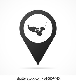 Tonga Map on location pin. Map pointer isolated on a white background.
Conceptual vector illustration.