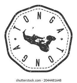 Tonga Map Stamp Retro Postmark. Silhouette Postal Passport. Seal Round Vector Icon. Badge Vintage Postage Design.