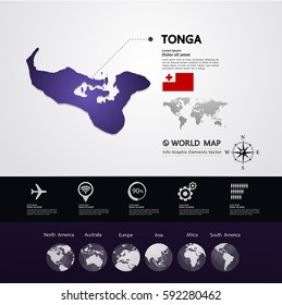 Tonga Map vector illustration
