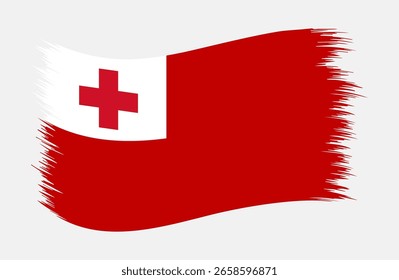 Vector nacional de pinceladas de la bandera de Tonga