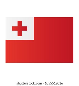 Tonga national flag on white background texture. Vector illustration state symbol.