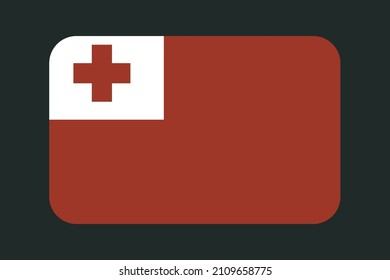 Tonga National Flag vector illustration.  Red, and white conceptual flag design.  Tonga flag for holiday,  Poster,  banner,  and graphics etc. 