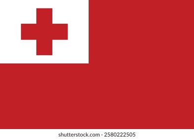 Tonga national pride. Kingdom of Tonga flag flat vector illustration