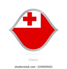 Tonga national team flag in style for international basketball competitions. Vector sign.
