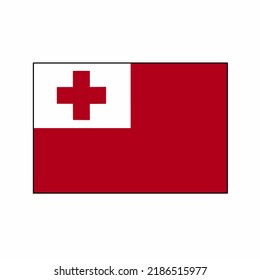 Tonga official flag icon 400 x 300 size isolated on white background. Official flag.  State identity.