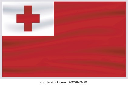 Tonga official flag vector with standard size and proportion. National flag emblem with accurate size and colors.