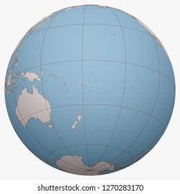 Tonga on the globe. Earth hemisphere centered at the location of the Kingdom of Tonga. Tonga map.