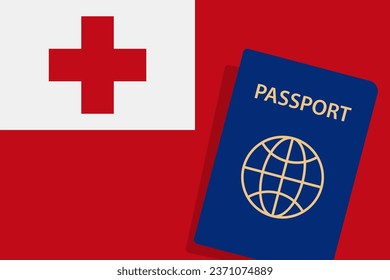 Tonga Passport. Tongan Flag Background Vector