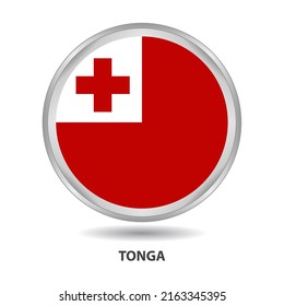 Tonga round flag design is used as badge, button, icon, wall painting