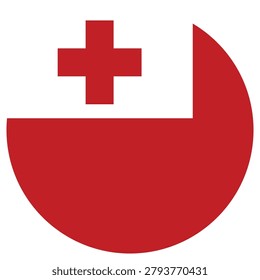 Tonga Round Flag Icon High Quality National Flag Isolated on Transparent Background