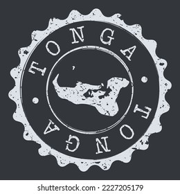 Tonga Stamp Travel Passport. Design Retro Symbol Country. Old Vintage Postmark.
