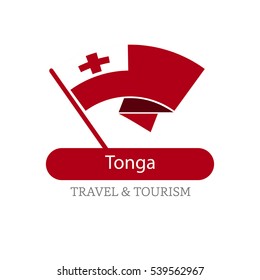 Tonga The Travel Destination logo - Vector travel company logo design - Country Flag Travel and Tourism concept t shirt graphics - vector illustration