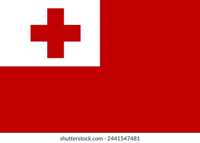 Bandera vectorial Tonga en colores oficiales y relación de aspecto 3:2.
