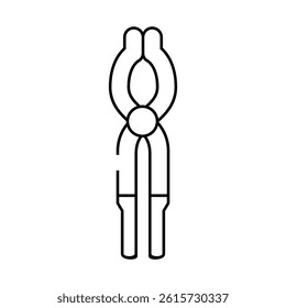 tongs blacksmith metal line icon vector. tongs blacksmith metal sign. isolated contour symbol black illustration